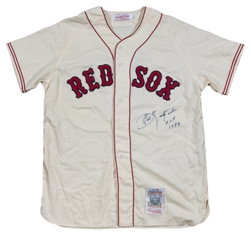 Carl Yastrzemski Signed & "HOF 1989" Inscribed Boston Red Sox Replica Flannel Jersey (JSA)